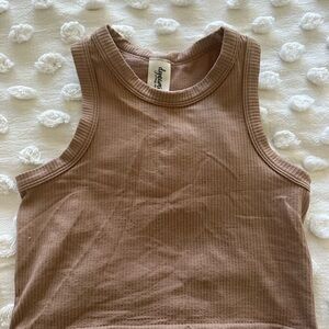 Alyx Women's Tan Ribbed Tank Top